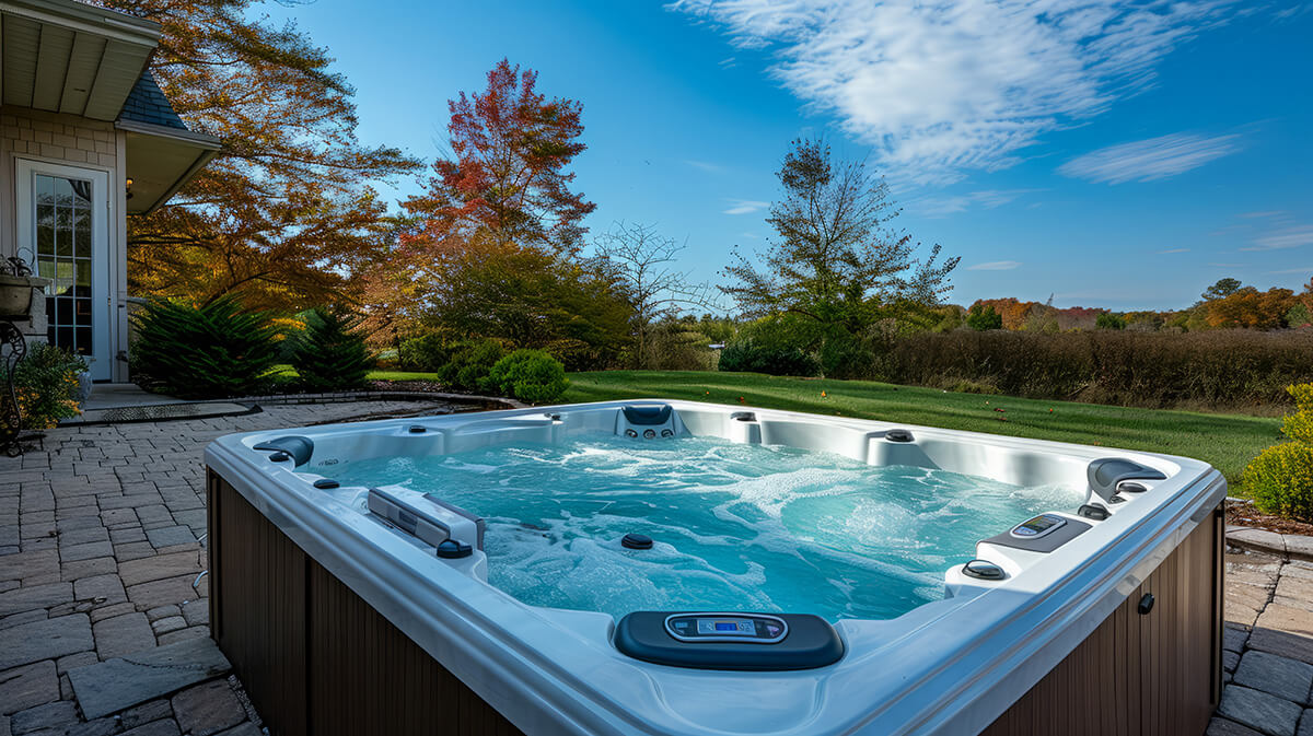 Luxurious outdoor hot tub