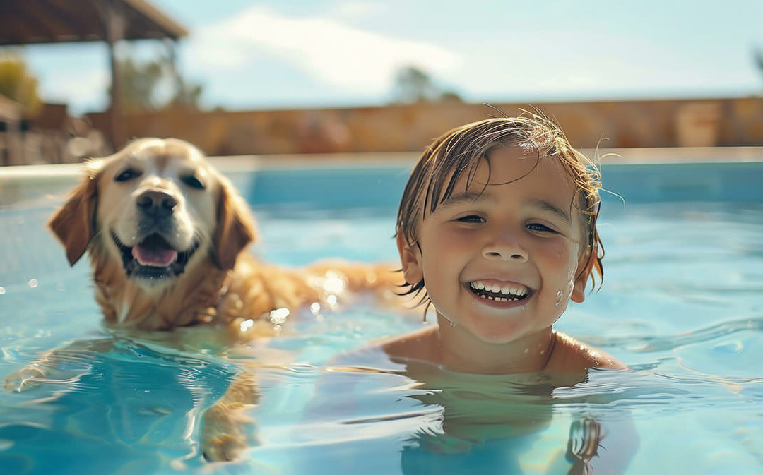 Little kid in swimming pool