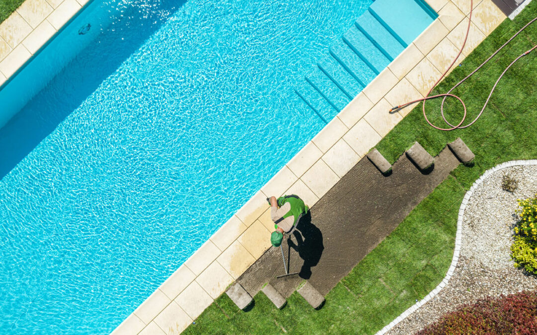 Residential Backyard Garden with Pool